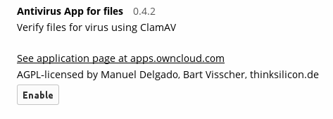 install virus scan for owncloud